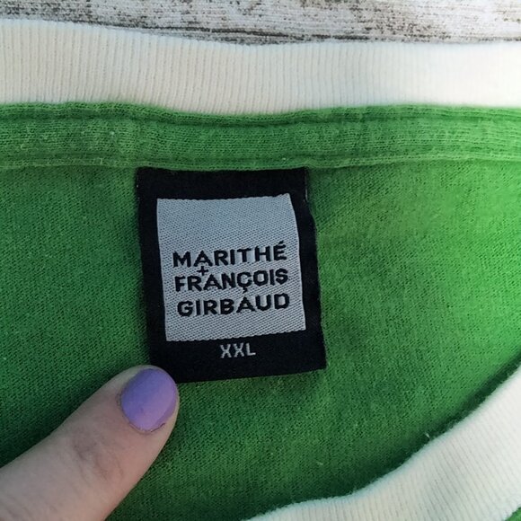 Marithé + François Girbaud graphic t-shirt Green and White Men Size XXL - Picture 4 of 9